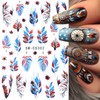 6 Sheets Fall Nail Art Stickers Autumn Maple Leaf Nail