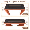Step Stool Foldable, Wooden Step Stool with Non-Slip Rubber Stepping