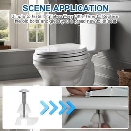 LEDBarz New Upgrade Toilet Seat Screws & Bolts for Kohler 1133024 Hardware Pack, Compatible with Kohler Toilet Seats Parts Secure Fit Toilet Seat Hardware Kit, Non-Slip Rust-Resistant - 4 Pack