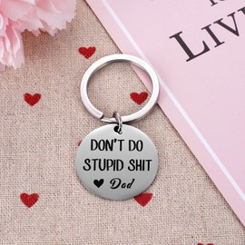 Funny Keychain Gifts for Boys Kids First Car Key Chain Drivers License Gifts for Son Going to College Gift From Parents Silver