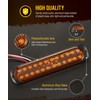 Partsam 2Pcs 7.5 inch Aluminum Housing Amber 24LEDs Trailer Side
