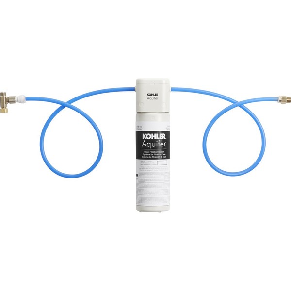 KOHLER 77685-NA Aquifer Single Cartridge Water Filtration System, Water Filter, Single-Stage Filtration and Absorption System