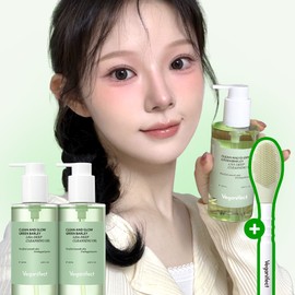 Vegan Effect Green Barley Deep Cleansing Oil Laha Dead Skin Sebum Irregular Moisture 205ml, 2 pieces / 비건이펙트 청보리 딥 클렌징 오일 라하 각질 피지 요철 수분 205ml, 2개