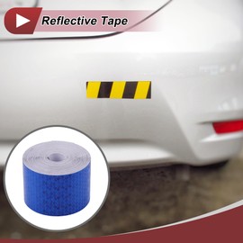 HEROFFIX 1 Pcs Safety Warning Reflective Tape Increased Visibility Reflective Strips 32.81ft x 1.97" Blue PVC