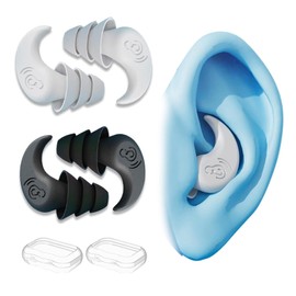 2 Pairs Swim Ear Plugs Adults Waterproof Silicone Earplugs for Swimming Surfing and Water Sports Reusable Swim Earplugs for Men and Women Includes of Earplugs with Swimming for Underwater Protection