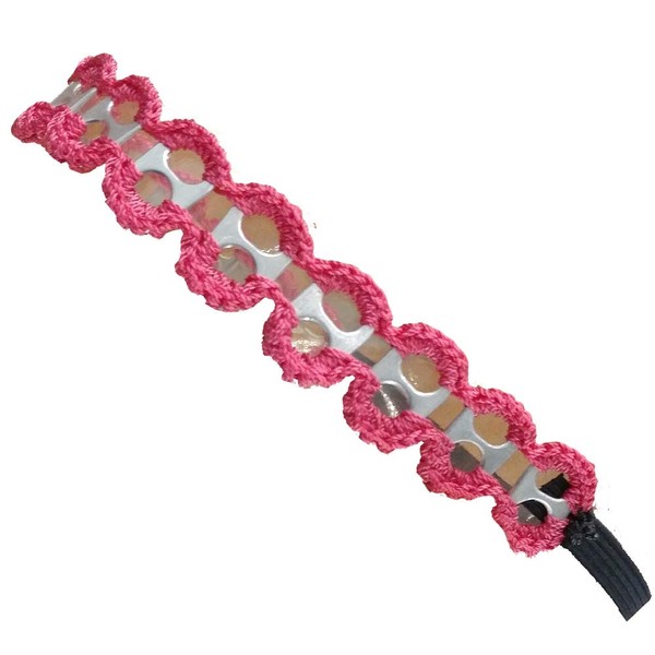 Headband of Pop Can Tabs Crochet Cotton Yarn & Elastic