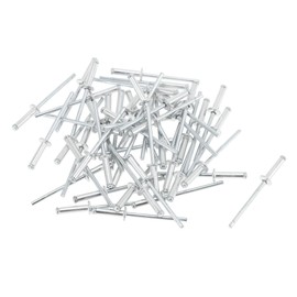 RATCHROLL Dome Head Large Flange Blind Rivets 3mm Grip Diameter 12mm Grip Length 6mm Flange Diameter Iron Silver Tone