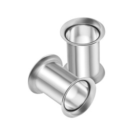 KJM Fashion 2 x Surgical 316L Steel Double Flared Tunnel Plugs, Stainless Steel