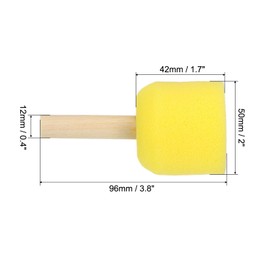 PATIKIL 2" Paint Sponges for Painting, 40 Pack Round Painting Sponge Foam Brush Wooden Handle Painting Tools for Crafts Arts, Yellow
