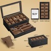 GALHUBIS Watch Box with 10 Slots, 2-Tier Watch Case for