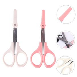 VICASKY 2sets Beauty Scissors Eyebrow Eyelash Trimmers High Precision Scissors Compact Lightweight for Travel for Personal Grooming Touch Ups 2pcs*2