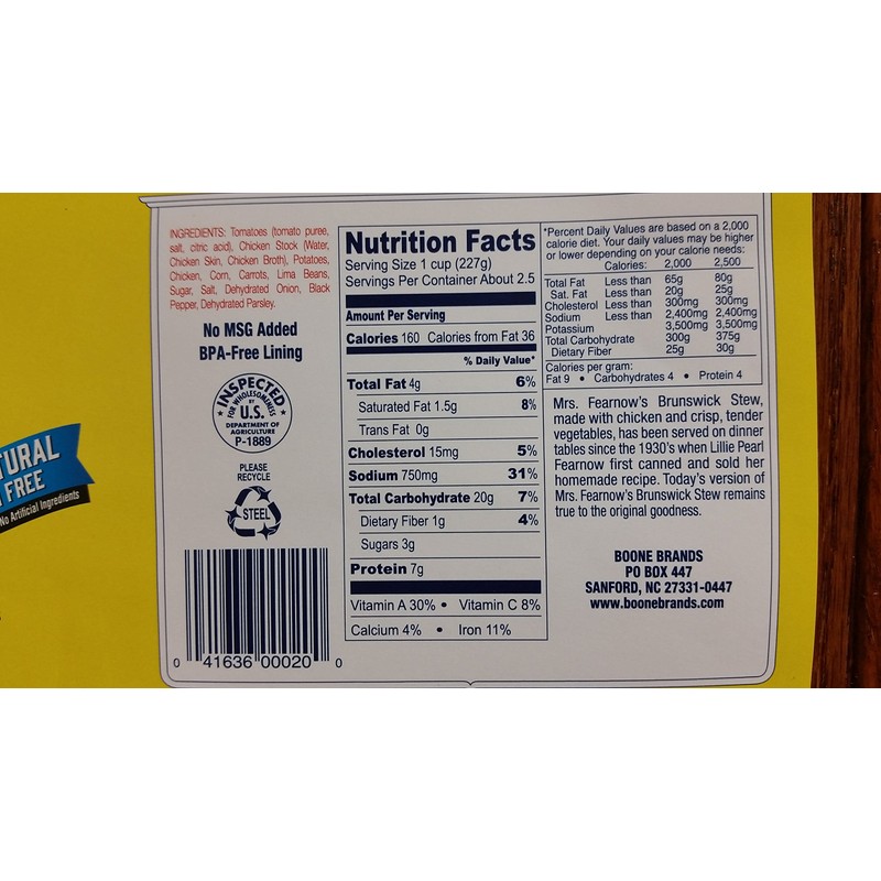 Mrs. Fearnow's Delicious Brunswick Stew with Chicken - 6 /