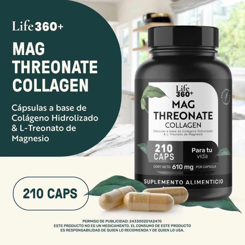 L-treonato De Magnesio Life 360+ Mag Threonate 210 Cápsulas A