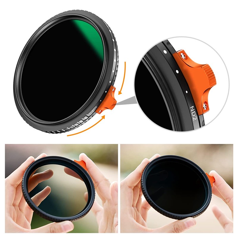 K&F Concept NANO-X Variable ND Filter 58mm ND2-ND400 KF-NNDX58 Variable