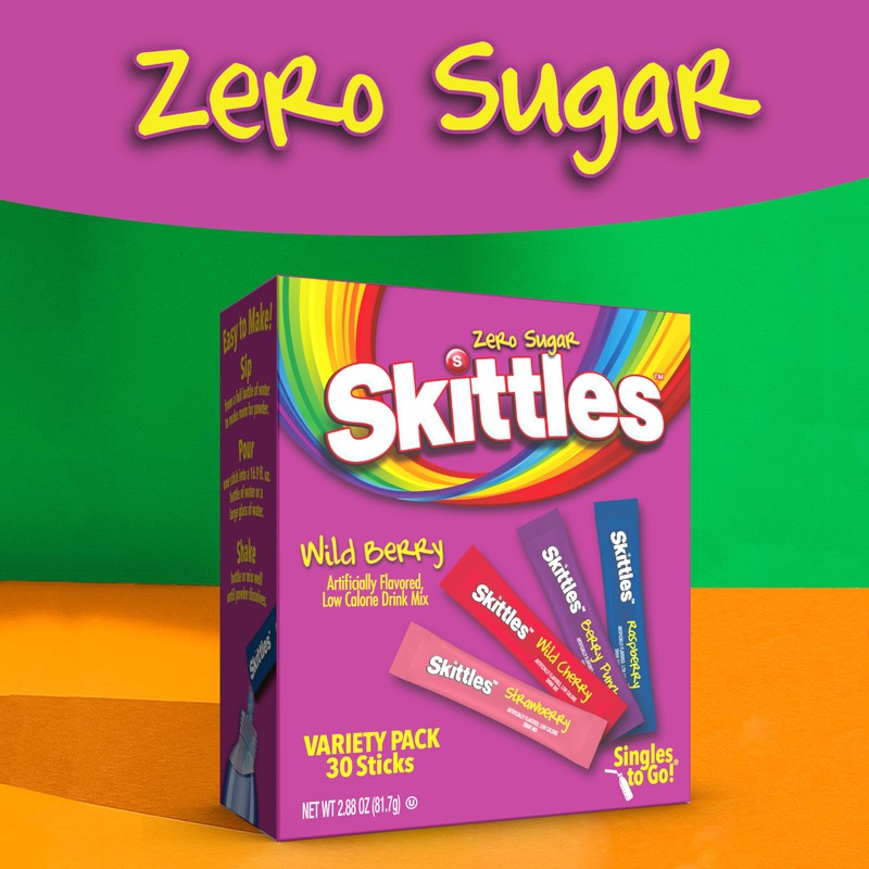 Skittles Singles To Go Wild Berry Variety Pack, Watertok Powdered
