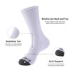 Mens 100% Cotton Moisture Wicking Cushioned Crew Socks, Athletic Performance