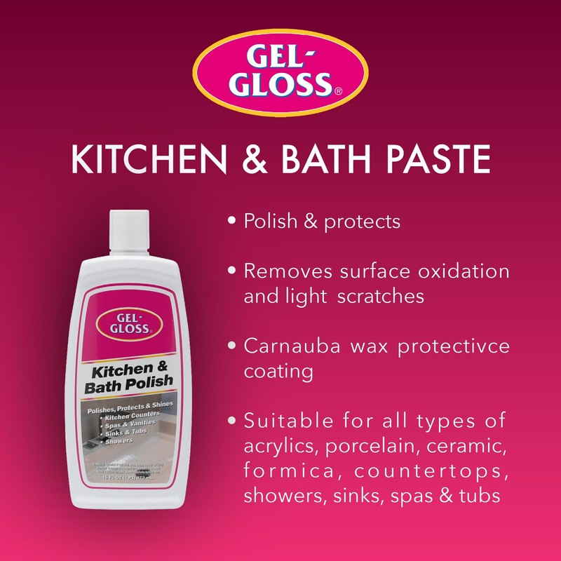 TR Industries GG-1 Gel-Gloss Kitchen and Bath Polish, 16 Fl.