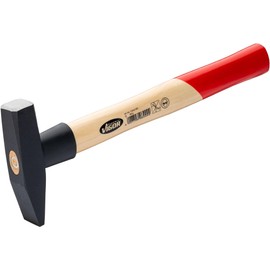 ViGOR Engineer's Hammer V2662-300 300 g Hammer Head, Hickory Wood Handle with Rubber Impact Protection, Length 300 mm, for Powerful and Precise Work