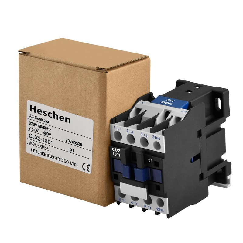 Heschen AC Contactor, CJX2-1801, 220V 50/60Hz Coil, 3P, 3 Pole,