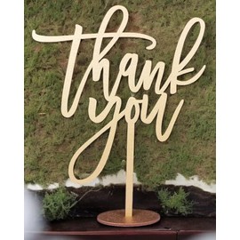 Thank You Table Sign With Stand - Wooden Thank You Gifts for Women Men Friends. Appreciation Gifts For Coming Favors Sign For Wedding, Bridal Shower Or Baby Shower