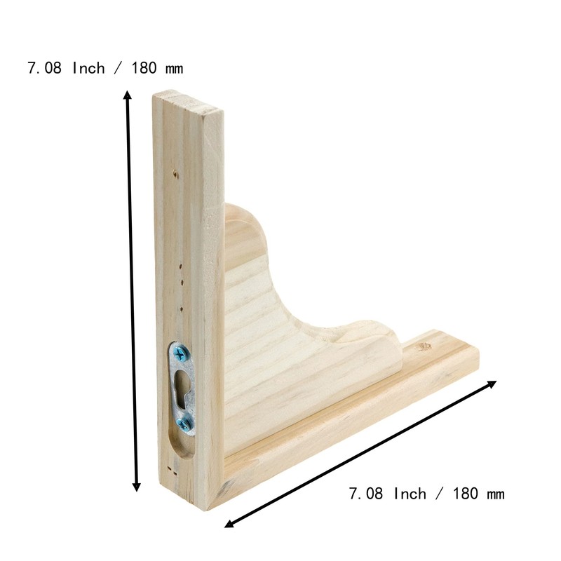 Mcredy 2 PCS Wood Shelf Bracket,7.09 Inch Triangle Wall Mount