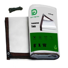 8' × 10' Clear Tarp Waterproof - 5 mil Heavy Duty Thicken Transparent Waterproof, Vinyl tarp,with Grommets,Garden Greenhouse tarp,Chicken Coop Heat Preservation Clear Plastic Tarps by dancinggrass