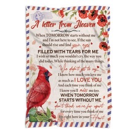 MUCHNEE Cardinal Memorial Blanket 60x50in, A Letter from Heaven, in Loving Memory Blanket Gift for Loss of Loved One Dad Mom, Remembrance Sympathy Gift Throw Blanket, Bereavement Condolence Gifts