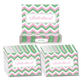 20 PC Pink and Green Sisterhood Notecards | Sorority Inspired | Blank Inside