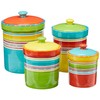 Mariachi 4-Piece Ceramic Kitchen Canister Set – Airtight Colorful Striped