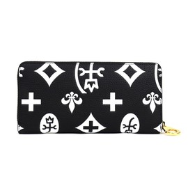 Castelbajac 068633 Round Zipper Long Wallet, Claire Accessories, black