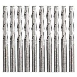 Yakamoz 10 Pack 1/8" Shank Spiral Upcut Bits CNC Flat End Mill Router Bit Set 2-Flute 7/8" Cutting Length Milling Cutter Tool for Wood PVC MDF Hardwood