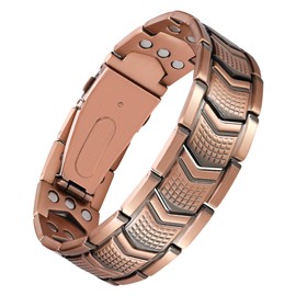 Jecanori Copper Bracelet for Men, 3X Strength Magnetic Bracelets for Men - Premium Fold-Over Clasp