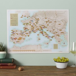Scratch Off European Wine Print - Maps International - poster gift for wine lovers enthusiasts - regions + sub-regions - 42 (h) x 29.7 (w) cm