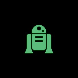 Star Inspired Movie Character Space R2d2 Style 3 Glow in The Dark Sticker Decal for Phone Tablet Laptop Car Truck Window | 2" Sticker | Green