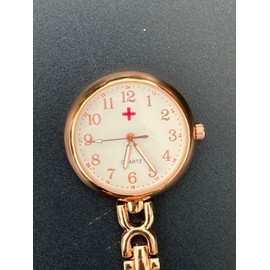 Nurses Fob Watch Rose Gold Finish -Nice Quality -New Silver Oxide Battery Fitted