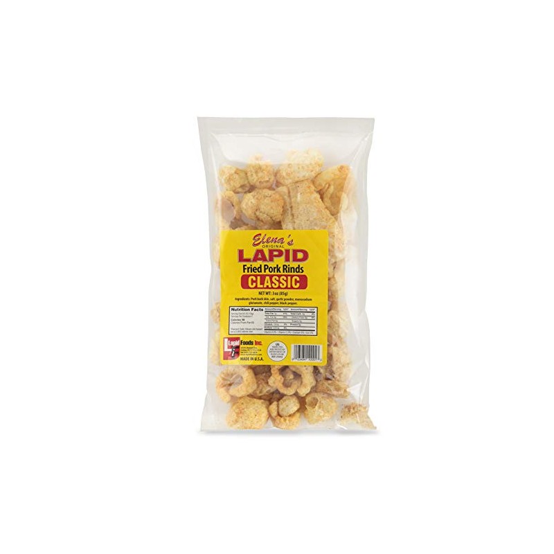 Elena's Original Lapid Fried Pork Rinds Classic or Pork Chicharon
