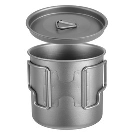 Gatuida Backpacking Cookware Titanium Water Cup Rapid Heating Foldable Camping Cup Pot for Travelers