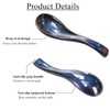 Cididu Set of 8 Asian Soup Spoon Ceramic, Blue Chinese
