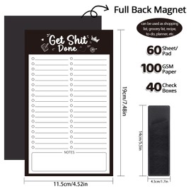 2 Pack Grocery List Magnet Pad for Fridge with Pen Holder, Total 120 Sheets Magnetic Note Pad for Fridge Full Back Magnet Shopping List, To Do List, Memo Notepads, 4.5x7.5"(Simple Style)