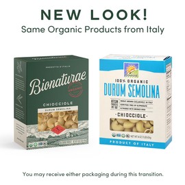 Bionaturae Chiocciole Pasta Noodles - Durum Semolina Pasta, Kosher, High Protein, Non-GMO, USDA Certified, Durum Semolina Chiocciole, Chiocciole Pasta Organic, Crafted in Italy - 16 Oz, 6 Pack