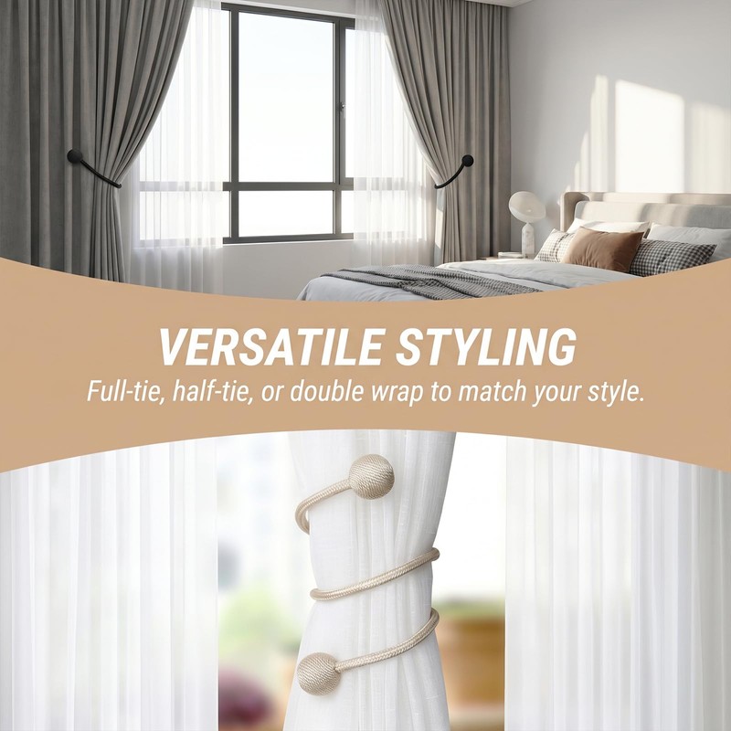 YERGOFE Magnetic Curtain Tiebacks 10 Pack, Strong Magnet Curtain Tie
