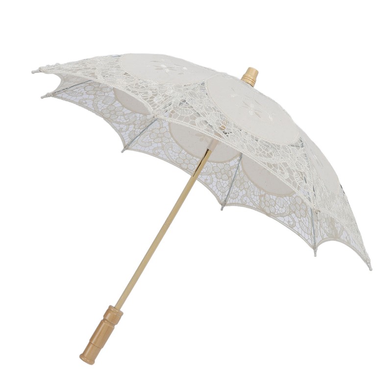 Lace Parasol Umbrella Wedding Bridal Lace Umbrella Decorative Embroidery Flower