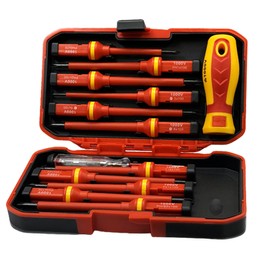 13PCS Electrical Screwdriver Set: Changeable Insulated Screwdriver Sets with Rubber Handle for Electrician Home DIY Projects - Screw Driver Sets with Case
