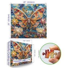 MINIWAN Butterfly Puzzles for Adults 500 Pieces, Challenging Colorful Flower Butterflies Puzzles with Paper Art, Difficult Animal Plant Unique Jigsaw Puzzles for Adults, Size 20 x 20 inches