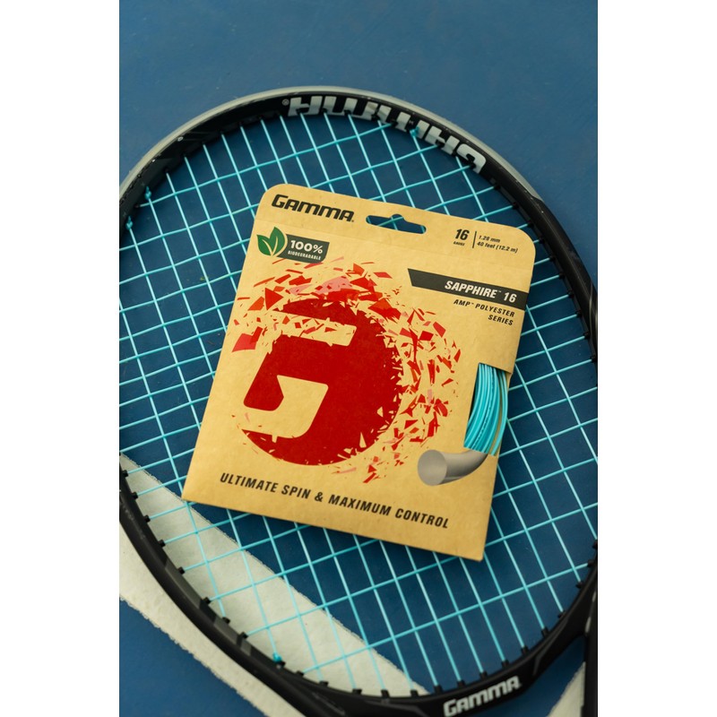 Gamma Sapphire Tennis String Reel, 40 Ft Earth-Friendly Tennis Racket