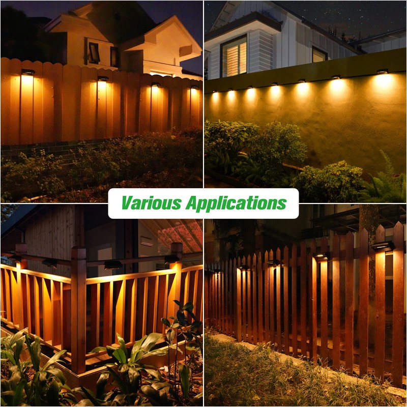 Bridika Solar Fence Lights, Fence Lights Fence Solar Lights Outdoor