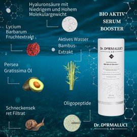 Organic Hyaluronic Serum Face 100 ml Booster Hyaluronic Acid, Bamboo Water Snail Slime Vit E Goji + Peptides Natural Beauty, Plumping, Brightening Anti-Wrinkle Moisturiser Italy
