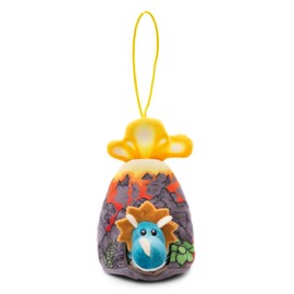 NICI Cuddly Toy Dino Cerastupsy Petrol 12 cm - 2-in-1 Fluffy Dino Cuddly Toy in Volcano for Girls, Boys & Babies, Dino Soft Toy with Loop - 49462