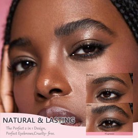 Brow-Fection Angled Brush & Dip - Liquid Eyebrow Brush - Long Lasting Waterproof Smudge Proof Liquid Eyebrow Pen - Hair-Like Strokes Brow Pencil - Creates Natural Looking Brows Effortlessly