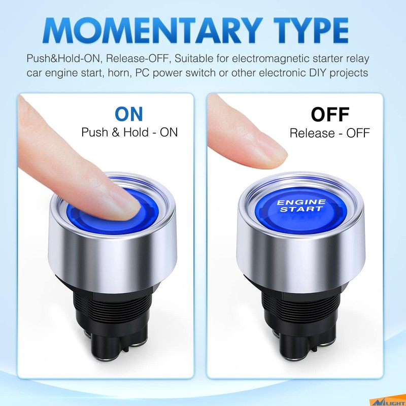 Nilight Start Engine Button 12V DC 50A SPST on Off